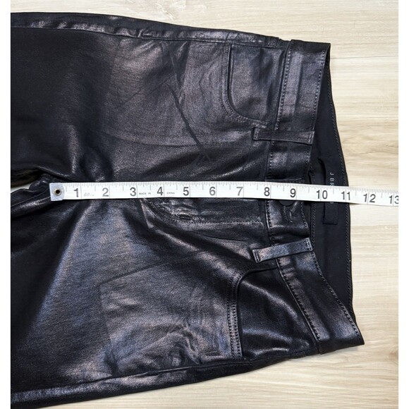 J BRAND MARIA High Rise Skinny Leg Faux Leather/Coated in Galactic Black 24x25 - Picture 13 of 16